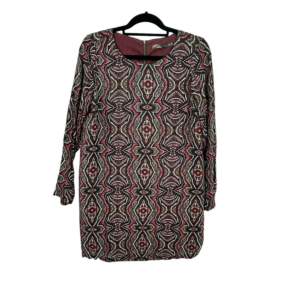Prana Geometric Paisley Shift Dress Tunic Womens S Boho Soft Flowy Fall Hippie